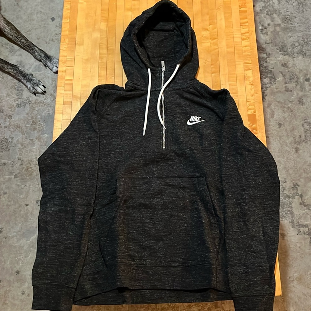 Heathered black Nike quarter zip hoodie - like new, worn once